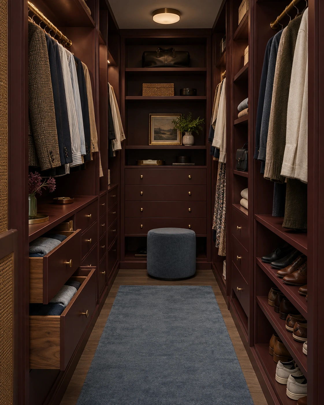 Dressing room with distinctive painted fronts