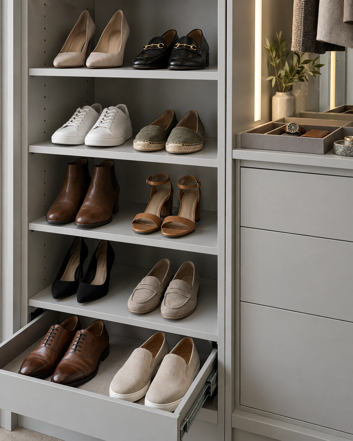 Example of a shoe storage compartment