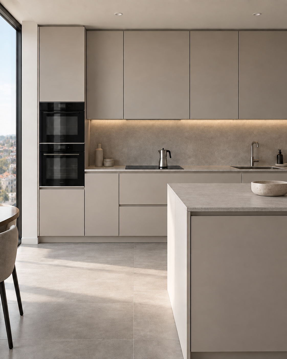 Light kitchen fronts with simple lines